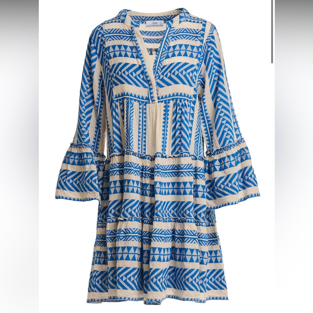 Devotion Twins Ella Blue and White Patterned Dress XS